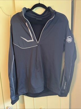 Calvin Green Men's Navy Quarter-Zip Golf Performance Sweater